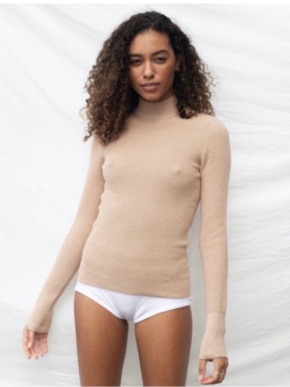 lunya Cottonsilk Mock Neck Sweater